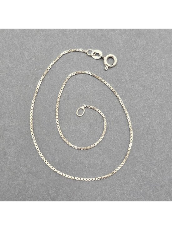 Unbranded Jewelry - Vintage Sterling Silver Box Chain Anklet 9.75" Dainty Minimalist Beach Jewelry